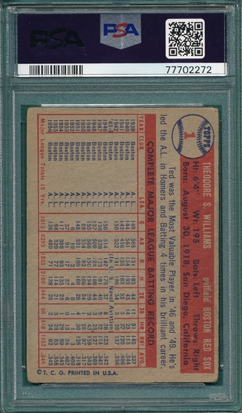 1957 Topps #1 Ted Williams PSA 1