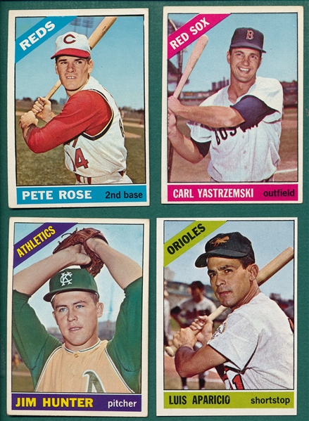 1966 Topps Lot of (4) W/ #30 Rose
