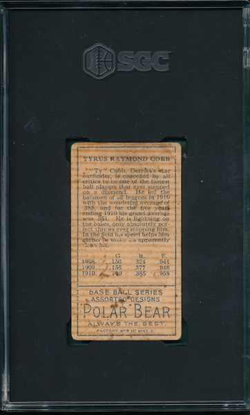 1911 T205 Ty Cobb Polar Bear SGC 1