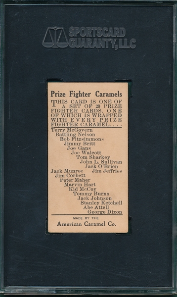 1909 E75 Jack O'Brien American Caramel Co. SGC 80