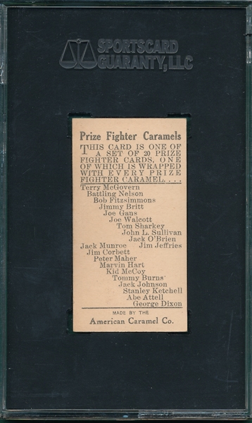 1909 E75 Joe Gans American Caramel Co. SGC 60