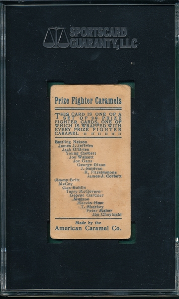 1909 E76 Joe Gans American Caramel Co. SGC 20