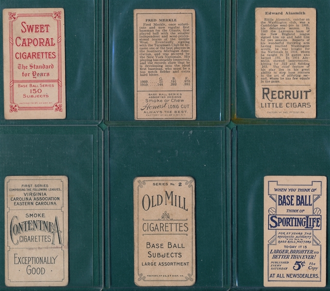 1909-11 Lot of (6) T Cards W/ T209 Contentnea