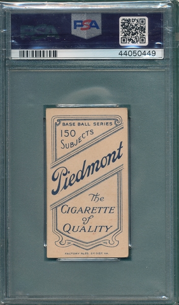 1909-1911 T206 Cicotte Piedmont Cigarettes PSA 5