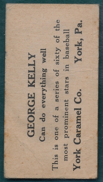 1927 E210-2 #20 George Kelly, York Caramel Co.