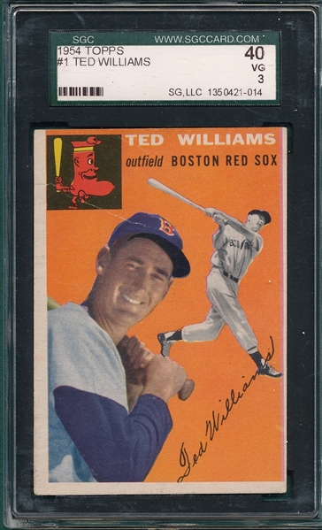 1954 Topps #1 Ted Williams SGC 40