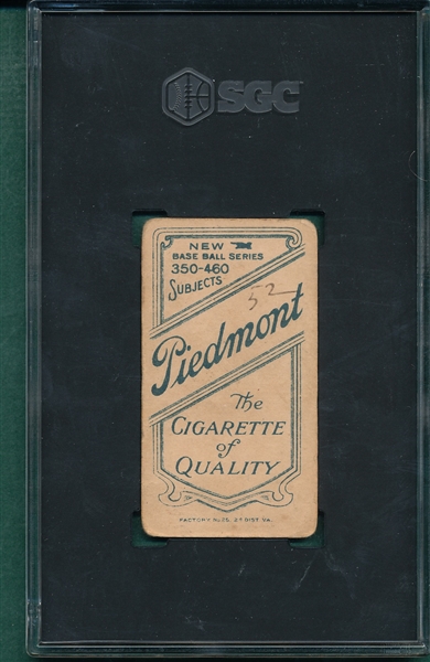1909-1911 T206 Elberfeld, Fielding, Piedmont Cigarettes SGC 1