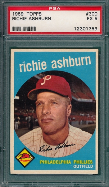 1959 Topps #300 Richie Ashburn PSA 5