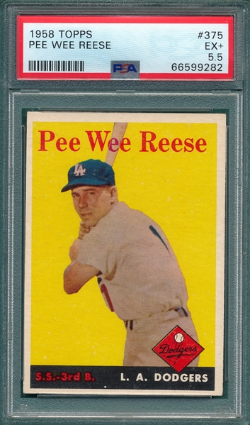 1958 Topps #375 Pee Wee Reese PSA 5.5
