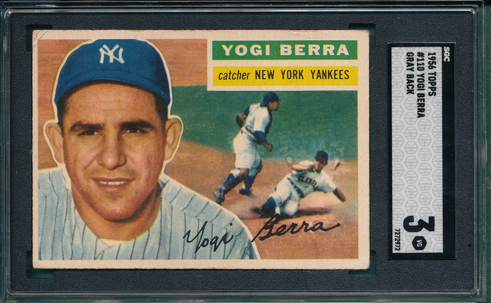 1956 Topps #110 Yogi Berra SGC 3 *Gray*