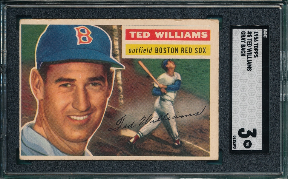 1956 Topps #5 Ted Williams SGC 3 *Gray*