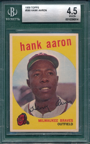 1959 Topps #380 Hank Aaron BVG 4.5 