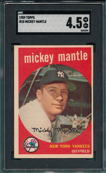 1959 Topps #10 Mickey Mantle SGC 4.5