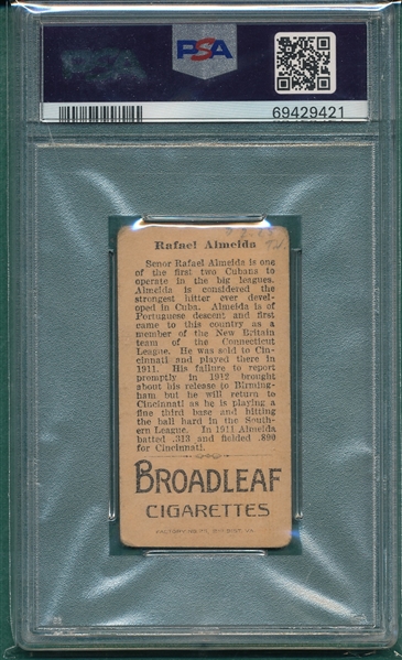 1912 T207 Almeida Broad Leaf Cigarettes PSA 1.5 (MK)