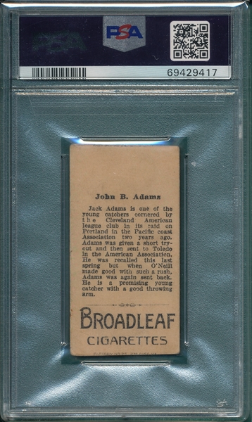 1912 T207 Adams Broad Leaf Cigarettes PSA 2 (MC)