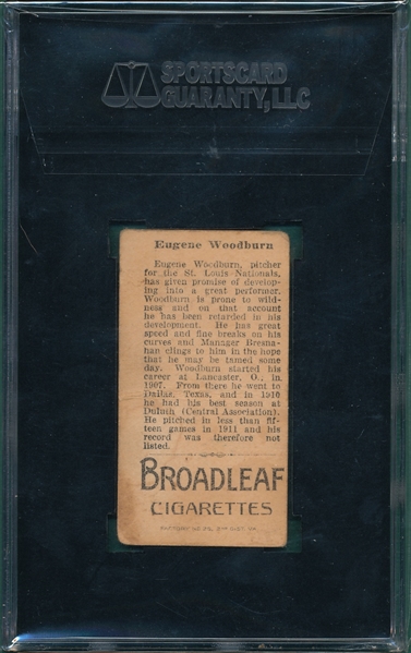 1912 T207 Woodburn Broad Leaf Cigarettes SGC 30