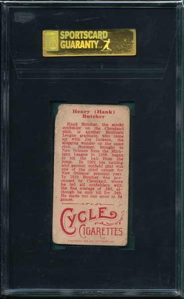 1912 T207 Butcher Cycle Cigarettes SGC 10