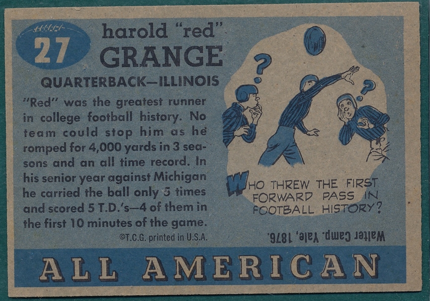 1955 Topps All American Football #27 Red Grange