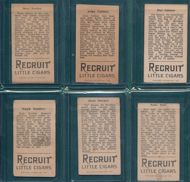 1912 T207 Recruit Little Cigars, Lot of (7) W/ Barger