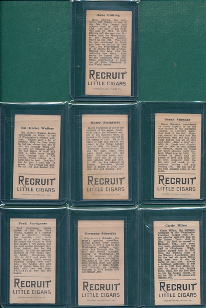 1912 T207 Recruit Little Cigars, Lot of (7) W/ Oldring