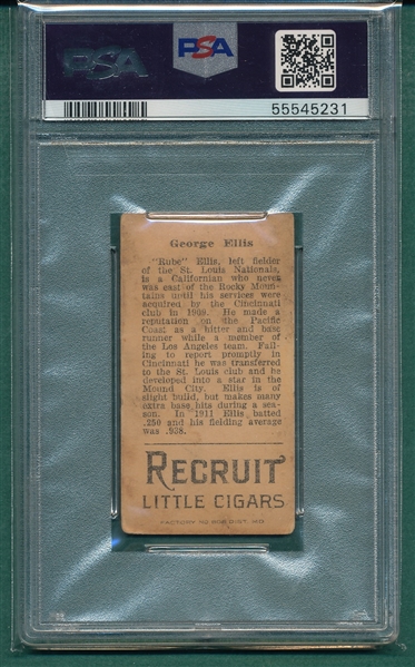 1912 T207 Ellis Recruit Little Cigars PSA 2.5