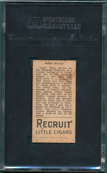 1912 T207 Ferry Recruit Little Cigars SGC 4