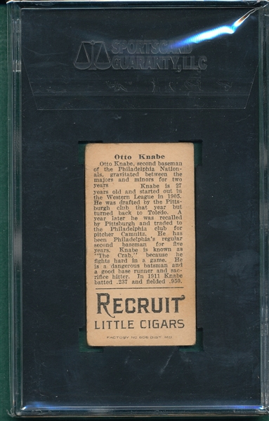 1912 T207 Knabe Recruit Little Cigars SGC 40