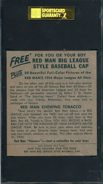 1954 Red Man Tobacco #NL-13 Roy Campanella SGC 84 *W/ Tab*