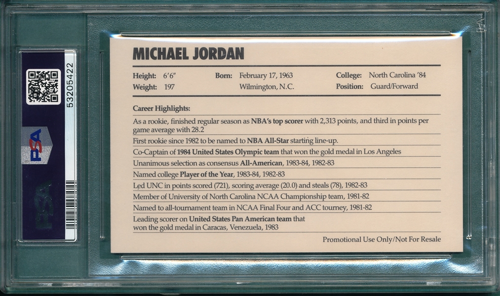 1985 Nike Michael Jordan, Promo, PSA 7 *Pre Rookie*