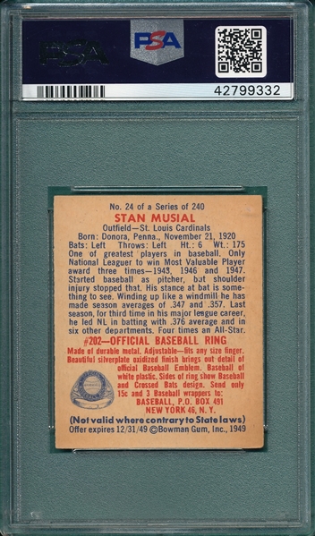 1949 Bowman #24 Stan Musial PSA 5.5