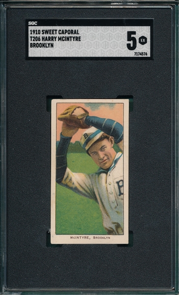 1909-1911 T206 McIntyre, Brooklyn, Sweet Caporal Cigarettes SGC 5