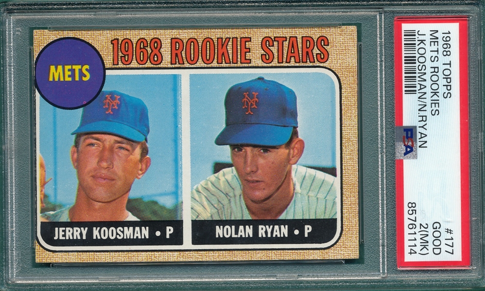 1968 Topps #177 Nolan Ryan PSA 2 (MK) *Rookie*