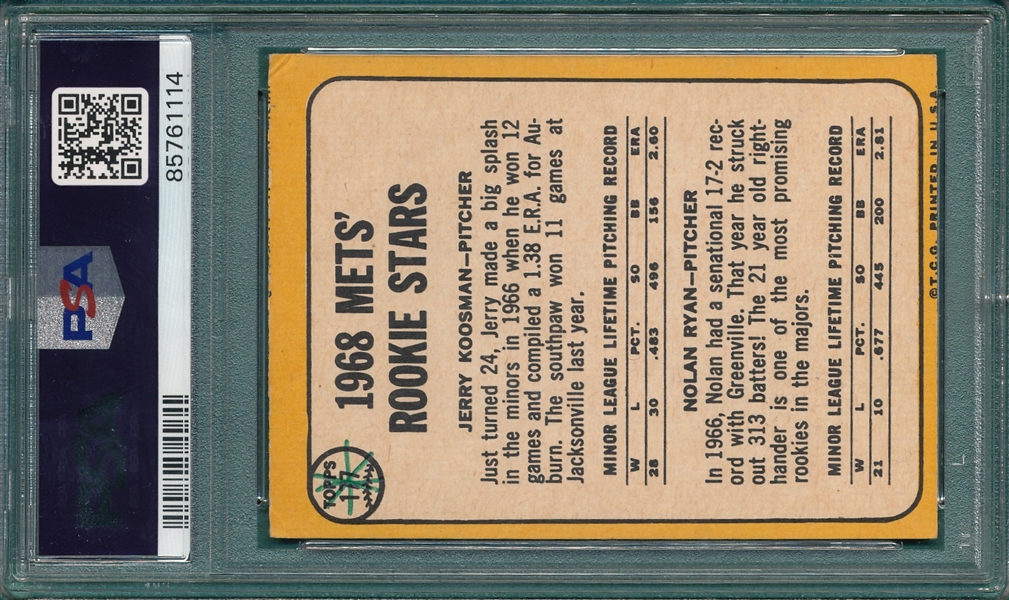 1968 Topps #177 Nolan Ryan PSA 2 (MK) *Rookie*