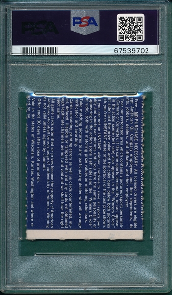 1968 American Oil Willie Mays, Right Side-$10, PSA 5