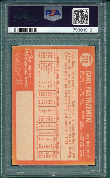 1964 Topps #70 Carl Yastrzemski PSA 6