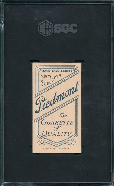 1909-1911 T206 Tannehill, Jesse, Piedmont Cigarettes SGC 6