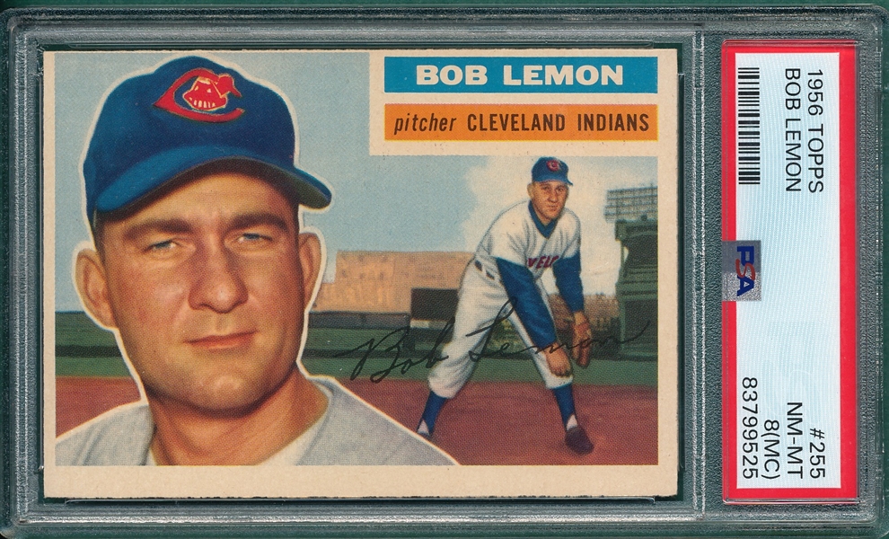 1956 Topps #255 Bob Lemon PSA 8 (MC)