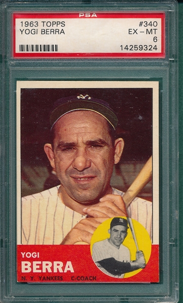 1963 Topps #340 Yogi Berra PSA 6