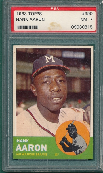 1963 Topps #390 Hank Aaron PSA 7