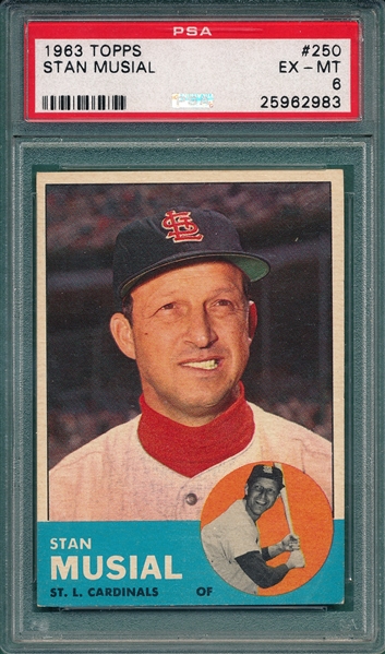 1963 Topps #250 Stan Musial PSA 6 