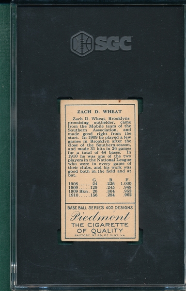 1911 T205 Wheat Piedmont Cigarettes SGC 4