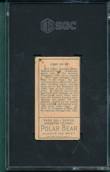 1911 T205 Dunn Polar Bear SGC 3 *Minor League*