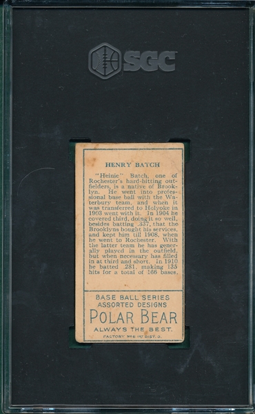 1911 T205 Batch Polar Bear SGC 3 *Minor League*