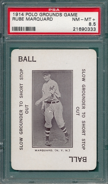 1914 Polo Grounds Game Rube Marquard PSA 8.5