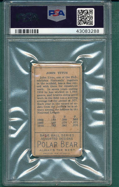 1911 T205 Titus Polar Bear PSA 1