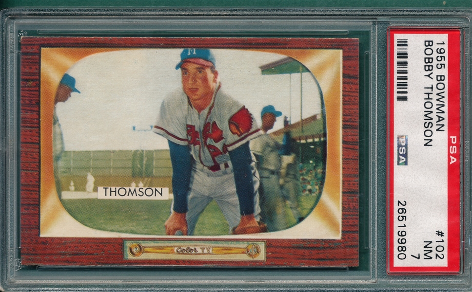 1955 Bowman #102 Bobby Thomson PSA 7