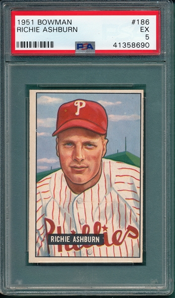 1951 Bowman #196 Richie Ashburn PSA 5