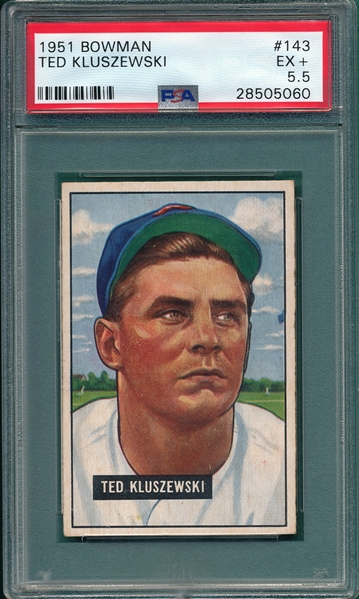 1951 Bowman #143 Ted Kluszewski PSA 5.5