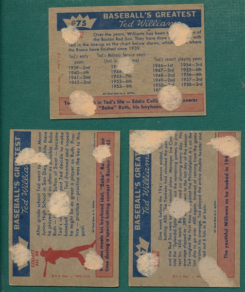 1959 Ted Williams Lot of (21) W/ Babe Ruth (2)