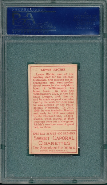 1911 T205 Richie Sweet Caporal Cigarettes PSA 5